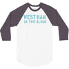 west ham in the blood retro style new 3/4 Sleeve Shirt