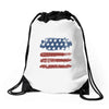 us flag Drawstring Bags
