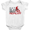 eat sleep bmx repeat Baby Bodysuit