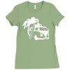 camper van surf split retro Ladies Fitted T-Shirt