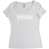 all i care about is cycling and maybe 3 people and food Women's Triblend Scoop T-shirt