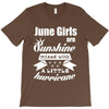 June Girls Are Sunshine Mixed With A Little Hurricane T-Shirt