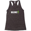 belive alien Racerback Tank