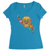 women's sugar skull purple Women's Triblend Scoop T-shirt