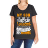 My Son Is Super Awesome His Momma Ladies Curvy T-Shirt