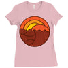sunset circle Ladies Fitted T-Shirt