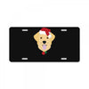 golden retriever dog with red santa's hat License Plate