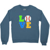 love baseball neon rhinestuds Crewneck Sweatshirt