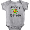 world's best sister with flowers Baby Bodysuit