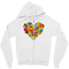 color flower Zipper Hoodie