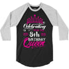 Celebrating With the 8th Birthday Queen 3/4 Sleeve Shirt