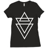triangle printed Ladies Fitted T-Shirt