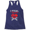 i steal heart valentin day Racerback Tank