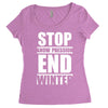 stop snow pression end winter funny Women's Triblend Scoop T-shirt