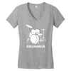 drummer drum kit indie rock music Women's V-Neck T-Shirt