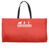 be nice to fat people bear chase funny pub joke Weekender Totes