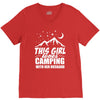 Camper Couple Girl White V-Neck Tee