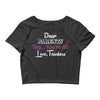 Dear Parents Tag You're It Love Teachers Women's Crop Top