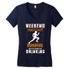 weekend forecast running Women's V-Neck T-Shirt