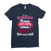 running mommy white Ladies Fitted T-Shirt