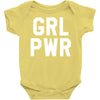 girl power white logo Baby Bodysuit
