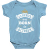 Legends Are Born In October Baby Onesie