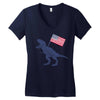Patriotic T-Rex Women's V-Neck T-Shirt