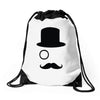 moustache gentleman Drawstring Bags