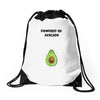 Powered By Avocado Drawstring Bags
