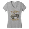american army jeep Women's V-Neck T-Shirt