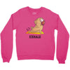 yoga pug exhale Crewneck Sweatshirt