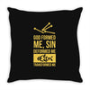 deformed jesus Throw Pillow