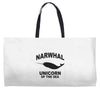 narwhal whale Weekender Totes