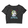 unicorns are born in april cute unicorn Crop Top