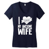 i love my awesome wife Women's V-Neck T-Shirt