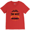 All Men Created Equal But The Best Born In November V-Neck Tee