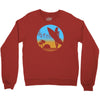 beach surfer silhouette birds sand waves palm Crewneck Sweatshirt