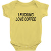 i love coffee Baby Bodysuit