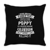 Super Cool Poppy Of A Freaking Awesome Grandson Throw Pillow