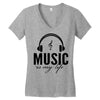 music is my life Women's V-Neck T-Shirt