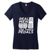 real men use 3 pedals Women's V-Neck T-Shirt