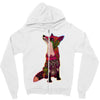 floral fox Zipper Hoodie
