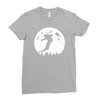 skiier moon moonlight silhouett Ladies Fitted T-Shirt