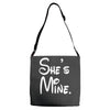 she's mine Adjustable Strap Totes