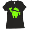 android eats apple Ladies Fitted T-Shirt