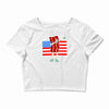 bacon american flag dab Crop Top