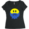 bearded smiley face Women's Triblend Scoop T-shirt