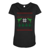 ugly dinosaur christmas Maternity Scoop Neck T-shirt