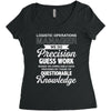 logistic operator manager we do precision guess work based on unreliab Women's Triblend Scoop T-shirt