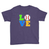 love baseball neon rhinestuds Youth Tee